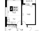 2-к. квартира, 47&nbsp;м²