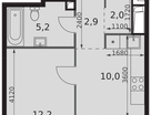 1-к. квартира, 35 м²