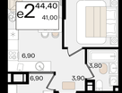 Студия, 44&nbsp;м²