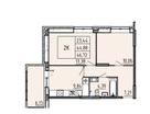 2-к. квартира, 46 м²