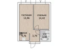2-к. квартира, 39,2&nbsp;м²