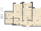 2-к. квартира, 66&nbsp;м²