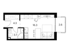 Студия, 27 м²