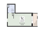 1-к. квартира, 24&nbsp;м²