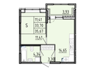 Студия, 35 м²