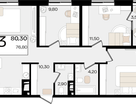 3-к. квартира, 80&nbsp;м²