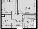 1-к. квартира, 41&nbsp;м²