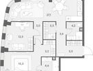 2-к. квартира, 82&nbsp;м²