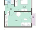 1-к. квартира, 36&nbsp;м²