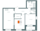 2-к. квартира, 66 м²