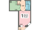 1-к. квартира, 31&nbsp;м²