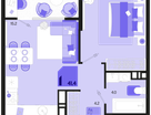 1-к. квартира, 41&nbsp;м²