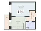 1-к. квартира, 37&nbsp;м²