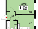 1-к. квартира, 34&nbsp;м²