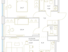 2-к. квартира, 60&nbsp;м²
