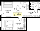 1-к. квартира, 47&nbsp;м²
