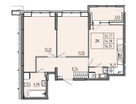 Студия, 56 м²