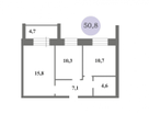 2-к. квартира, 50,8&nbsp;м²