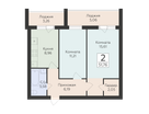 2-к. квартира, 51 м²