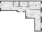 3-к. квартира, 66 м²