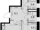 2-к. квартира, 76&nbsp;м²