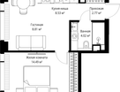 1-к. квартира, 38&nbsp;м²