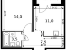 1-к. квартира, 38&nbsp;м²