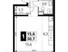 Студия, 30&nbsp;м²