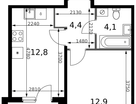 1-к. квартира, 35&nbsp;м²