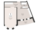 1-к. квартира, 55&nbsp;м²