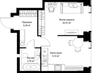 1-к. квартира, 35 м²