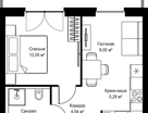 1-к. квартира, 39 м²