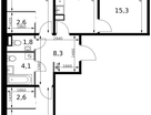 3-к. квартира, 74 м²