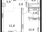 2-к. квартира, 44 м²