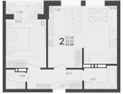 2-к. квартира, 47&nbsp;м²