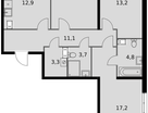 3-к. квартира, 87&nbsp;м²