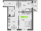 2-к. квартира, 55,7 м²