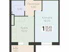 1-к. квартира, 35&nbsp;м²