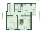 2-к. квартира, 56&nbsp;м²