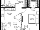 1-к. квартира, 47 м²