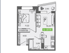 1-к. квартира, 36,3&nbsp;м²