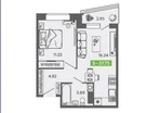 1-к. квартира, 36,3&nbsp;м²