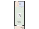 1-к. квартира, 24&nbsp;м²