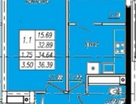 1-к. квартира, 39&nbsp;м²