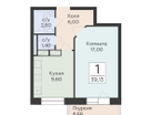 1-к. квартира, 39&nbsp;м²