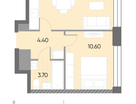 1-к. квартира, 34&nbsp;м²