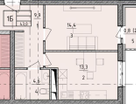 1-к. квартира, 43&nbsp;м²