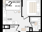Студия, 44&nbsp;м²