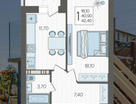 1-к. квартира, 42,6&nbsp;м²
