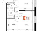 2-к. квартира, 61&nbsp;м²